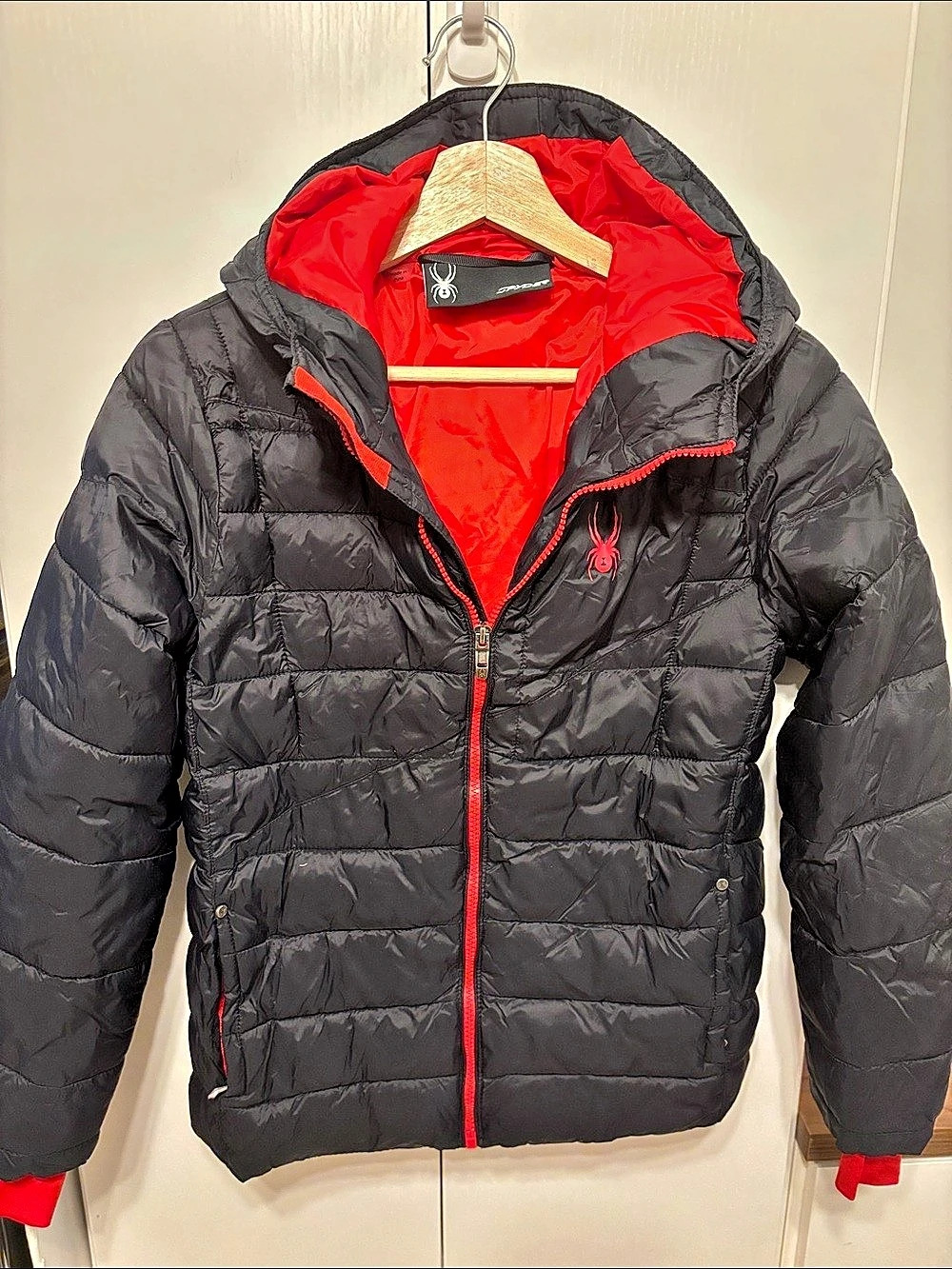 Spyder Youth Hooded Puffer Ski Snow Jacket - L 14/16